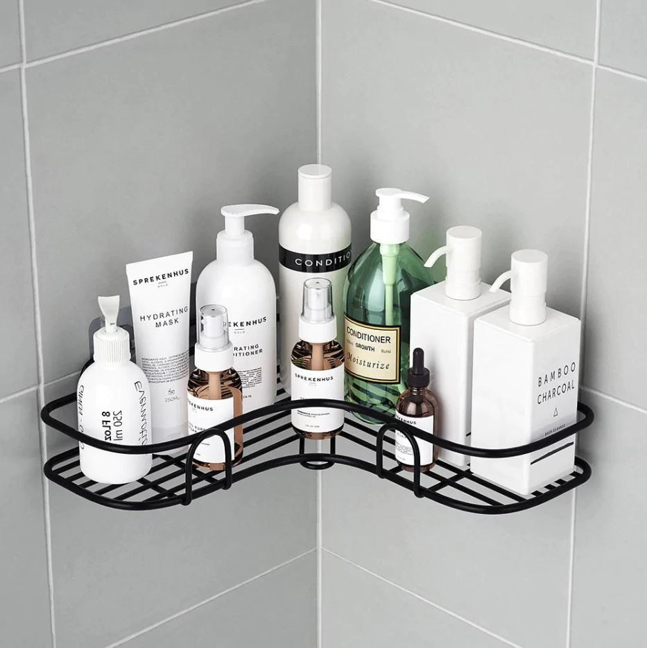 Self Adhesive Bathroom Storage Metal Corner Shelf